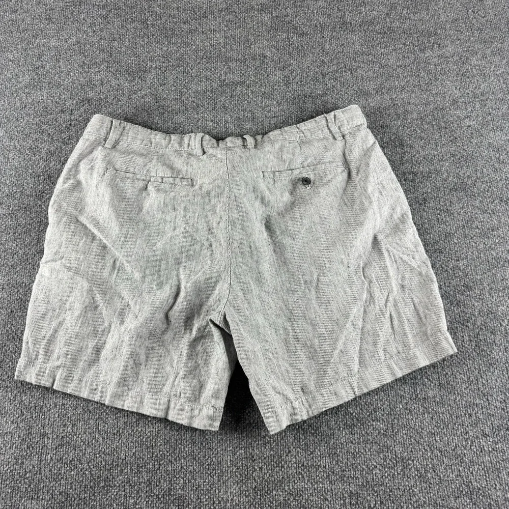 Banana Republic Shorts Mens 38 Gray Linen Blend Stripe Chino Pockets Summer